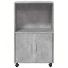 vidaXL Rolling Cabinet, Office Cabinet With Storage Space, Filing Cabinet For Living Room Or Office, Office Container, Rolling Cabinet, Concrete Grey Wood Composite - Concrete Dust - View 6