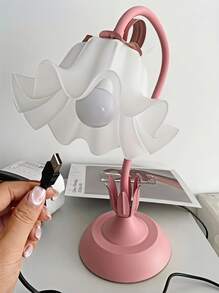 1pc Flexible Flower Lamp With Adjustable Shape And Color, Sleep Light, Desk Lamp, Living Room Light, Wildflower Lamp, Bedside Lamp, Bedroom Light, Home Decor Lamp (Color: Green, Pink, Includes Bulb) - USB Port Power Supply (built-in Light Source) - View 4