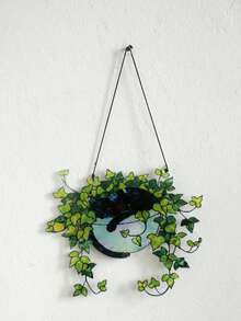 1pc Halloween Hanging Decor Black Cat Acrylic Window Pendant, Holiday Party Background Decoration, Suitable For Wall, Glass Window, Door Frame, Home Indoor Background Decoration Gift - 1PC-f - View 6