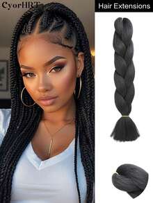 24 Inch High Temperature Synthetic Braiding Hair Bundles, Suitable For Braiding, Colors Include Light Brown, Platinum Blonde, Gray, Black, Brown Gradient, Multicolor, Fashion Braiding Hair Extensions, Suitable For Daily, Party, Cosplay, Music Festival And More - Multicolor - View 17