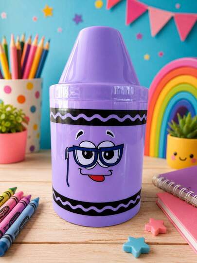 Mini crayolita premium con stickers incluido, el sticker cambia dependiendo la disponibilidad, material brilloso, 21 cm de altura por 11.5 de diametro, ideal para regalar en cualquier ocasion