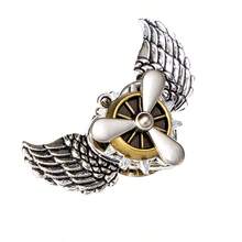 Punk Wing Brooch Gothic Vintage Airplane Gear Pin Steampunk Lolita Gear Cosplay,Halloween - A - View 10