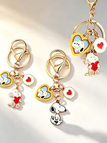 SNOOPY 12/8/4/2/1pc Cute Cartoon Snoopy Alloy Keychain, Student Couple Gift, Bag Charm, Key Ring, Backpack Pendant - Multicolor - View 8
