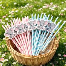 40/20/10pcs Elephant Shaped Straws, Jungle Animal Party Straws, Beverage Straws, Party Favors, Suitable For Bachelor Party, Wedding Party, Kitchen, Kitchenware Gifts, Tableware, Birthday Party, Wedding - Multicolor - View 6