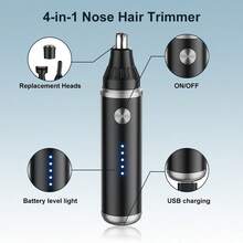 Electric Nose Hair Trimmer, USB Rechargeable Nose And Ear Hair Trimmer, Unisex Nose Hair Shaver, Painless Eyebrow And Facial Hair Removal Device, 500mAh Battery Capacity - View 8