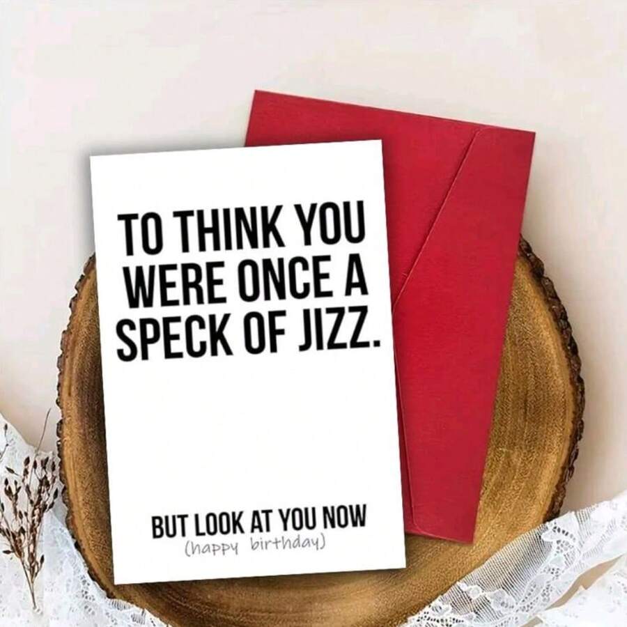 1pc Humorous Rude Birthday Greeting Card For Adults, Funny Naughty Theme, Paper Card For Friends, Men, Women, Wife, Husband, Girlfriend, Boyfriend - Universal Offensive Banter Card For Birthday Wishes,Christmas - E - View 1