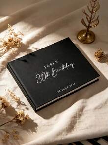 Custom Guest Book - Elegant White Cover, Blank Pages, Customizable Name And Date, Personalized Pattern. Custom Wedding Reception Guest Book, Wedding Signature Book, Engagement Party Photo Album, Minimalist Wedding Guest Book, Elegant Wedding Guest Book - Multicolor - View 2