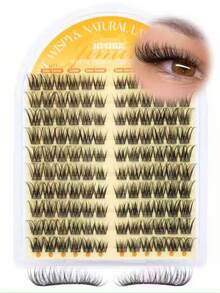 Natural Eyelash Clusters, Dense Eyelash Clusters, Cat Eye Clusters, Natural Eyelash Extension Effect 10-15mm Pre-Set Eyelash Map, Single Eyelash Clusters, Eyelash Clusters - D - View 6