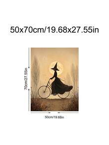 1pc Witch On Bicycle Wall Art,Halloween Silhouette Print, Witch On Swing Gothic Lantern Art, Ideal Gift,Suitable For Bedroom,Living Room,Kitchen,Wall Arts,Wall Decor,Home Decor,Room Decor,Canvas Wall Art,Posters, Wall Art With Frame,Optional Frame ﻿ - 1PCS - View 15
