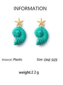 1 Pair Summer Ocean Natural Vacation Style Conch Shell Starfish Shell Earrings For Women, Lightweight Luxury Personalized Casual Versatile - Ocean-themed Earrings - View 18