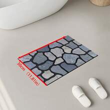1pc Stone Texture Pattern Printed Diatomaceous Earth Kitchen Mat, Absorbent Kitchen Floor Mat, Kitchen Rug, Sink Front Mat, Suitable For Kitchen, Bathroom, Entryway, Hallway, Laundry Room And Home Decor - Multicolor - View 13