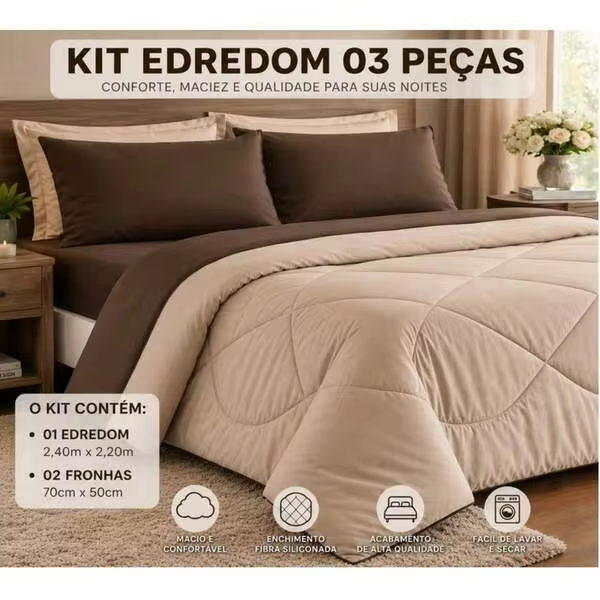 -29%Últimas 8 hrsJOGO DE CAMA KIT TERNURA EDREDOM CASAL QUEEN DUPLA FACE COM 03 PEÇAS PROMOÇÃO !