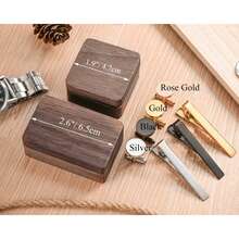 CFUNIQ Personalized Best Man Cufflinks And Tie Clip Sets. Customized Cufflinks In A Wooden Box, Custom Metal Cufflinks, Cufflinks Engraved With Initials, Custom Double Clips, Ideal Gifts, Perfect Presents. Wedding Gifts, Anniversary Gifts, Father's Day Gifts. Ideal Gifts For Fathers And Husbands, Valentine's Day, Wedding Party Gifts, Engraved Best Man Gifts. Initials, Symbols, Names, Etc. Wedding Gifts, Best Man Gifts, Lapel Accessories, Tie Clips. Christmas Gifts. - Multicolor - View 6