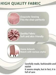 1pc Jacquard High Back Skirt Chair Cover, Anti-Dust Anti-Slip Fashion Chair Cover, Polyester Fiber Thickened High Elasticity All Season Universal Chair Protector Home Decor - Pink - View 8