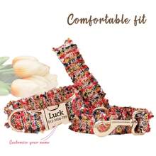 Personalized Pet Collar - Polyester Fiber Customizable Name & Phone Number Etc. - Pet Collar, Suitable For Small, Medium And Large Dogs, Best Gift For Dogs, Daily, Holiday, Best Gift For Friends And Family - Multicolor - View 3
