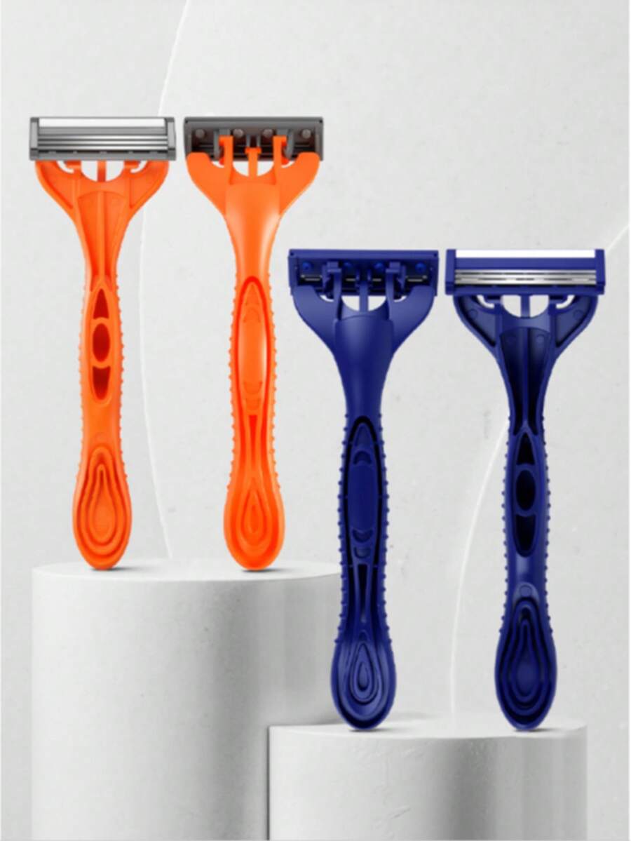 1/6pcs Women's Manual Hair Removal Razor, 3pcs Sharp Replaceable Blades, Portable Shaver, Suitable For Underarms, Legs, Arms And Bikini Area