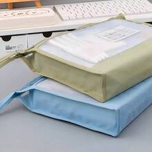 Double-Layer Themed A4 Transparent Mesh File Storage Bag With Zipper, Handheld Tote Bag For Elementary, Middle And High School Students, Large Capacity For Exam Papers, Themed Materials, Books And Homework, Upgraded Craftsmanship, Zipper Head Style, Back To School Essential - Multicolor - View 6