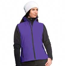 Result Core Womens/Ladies Printable Full Zip Softshell Bodywarmer - Purple / Black - View 2