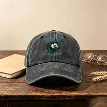 1pc Gothic Style Casual Washed Men's Baseball Cap, Printed With "Animal & Letter" Design, Suitable For Daily Wear And Various Outdoor Activities - Multicolor - View 5