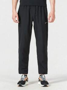Nike Dri-Fit Logo印花休閒寬鬆速乾舒適針織運動長褲 男款 - 黑色 - 查看 1