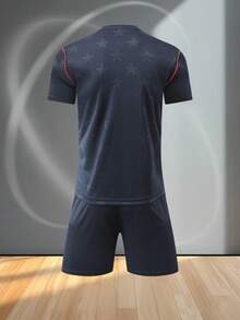 ODMYONO Men's Soccer Set, Includes Training Jersey And Shorts - Blue - View 4