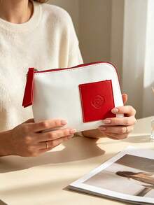 Eternal Elegance Skincare Storage Bag, Soft Texture Minimalist Makeup Bag, Suitable For Luxury Gifts And Personal Collection, SHISEIDO‑GIFT‑8 Makeup Bag - Red - View 6