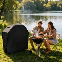 Outdoor Grill Cover, Waterproof BBQ Canvas, 210D Oxford Cloth Grill Protector, Rectangular Outdoor Grill Cover - Multicolor - View 7