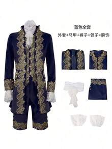 Besticktes Prinzenkleid Blau