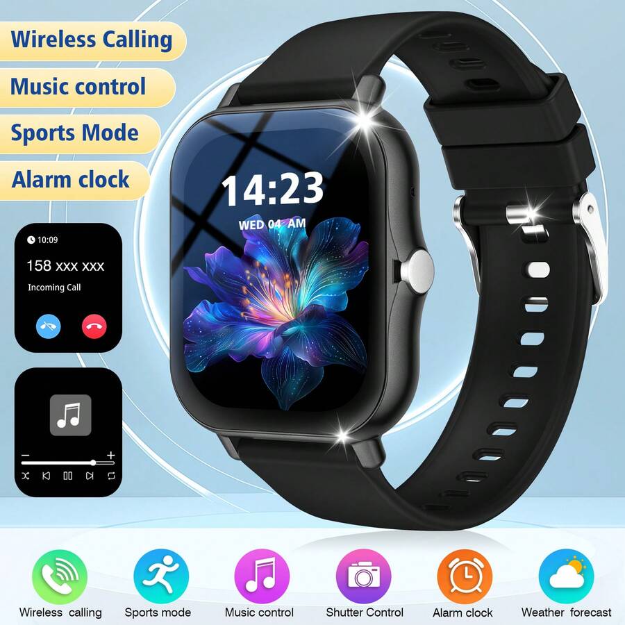 Reloj inteligente 2026 nuevo de 1.83 pulgadas con pantalla táctil HD completa, unisex, compatible con llamadas/respuestas telefónicas, podómetro, contador de calorías, múltiples modos deportivos, notificación de mensajes y recordatorio de llamadas, reloj inteligente multifunción, reloj inteligente deportivo, compatible con sistemas Android/iOS