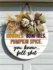 3D Autumn Front Door Decor, Fun Autumn Door Hanging Ornament, Fun Autumn Porch Wreath, 2D Letter, Autumn Home Decor, Outdoor Wooden Sign, Autumn Gift Outdoor Sign, Autumn Front Door Decor - Multicolor - View 7