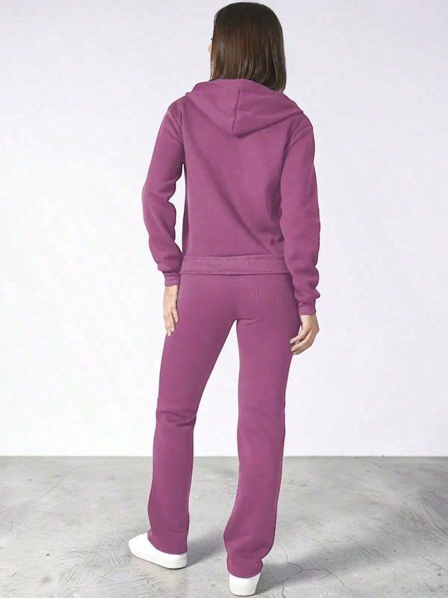 2-PIECE CASUAL SET FOR LADIES, HOODIE AND PANTS - Lilac Purple - View 1