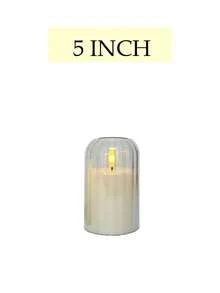 3pcs Vertical Stripe Curved Soft Light Shade Remote Control Electronic Candles, Realistic Flickering Warm Flame, 4-Stage Timer Dimmable, Cream Style Living Room Tea Room Cafe Window Display Holiday Atmosphere Desktop Candle Light Set - Transparent Arc - View 9
