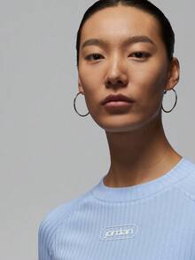 Jordan 女款 AS W J FLT LS 長袖針織無領 T-Shirt TIO9717-422 - 藍色 - 查看 3