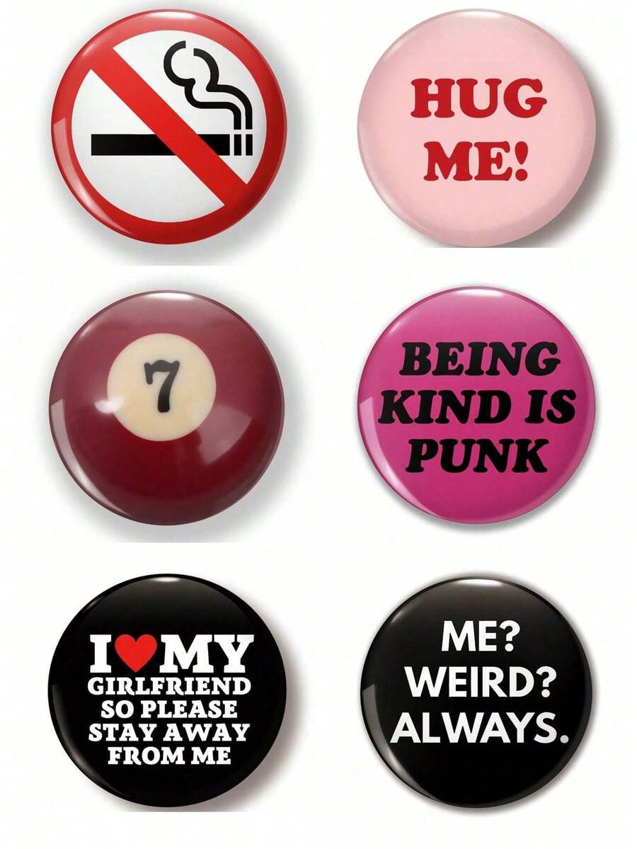 Fun Pattern Badge Brooch, Women's Badge, Brooch, Bag Charm, Clothing Accessory, Funny Gift For Friends - Multicolor - View 1