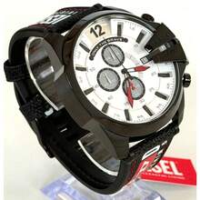 Diesel DZ4512 Black Case White Dial Watch Logo Canvas Strap Waterproof Hip Hop Men Watch - one-size - View 11