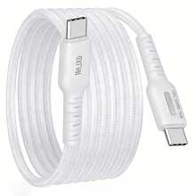 240W Type-C 快充編織 USB 轉 USB-C 數據線，相容三星及其他智慧型手機、平板電腦、筆記本電腦 USB-C 充電線 - 銀色 - 查看 7