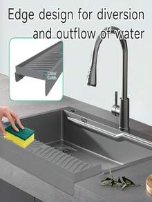 Upgraded Silicone Sink Splash Guard With Strong Suction Cups, Universal Kitchen Sink Side Splash Protector, Suitable For Countertop, No Tools Required Easy Installation Sink Edge Guard Suitable For Faucet And Dishwashing - View 13