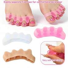 2Pcs Soft Silicone Toe Separators, Flexible Comfort Foot Care Cushion Pads, Prevent Feet Friction, Wearable Foot Protector For Daily Walking & Shoe Use - Multicolor - View 3
