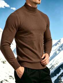 New Men's Casual Versatile Comfortable Minimalist Top - Brown - View 5