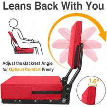 Swivel Backrest Stadium High-Density Cushion Bleacher Chair Adjustable Backrest, Lean-Back Design, Supportive Back, 6.3lbs Foldable, Dual Carry Modes, 330lbs Capacity - Red - View 5