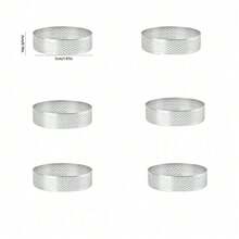 6pcs Stainless Steel Round Tart Ring Set - Perforated Mousse And Dessert Rings, Cookie Molds, Fruit Tart Molds, French Cheesecake Baking Tools, Suitable For Christmas, Easter, Thanksgiving - Multicolor - View 14