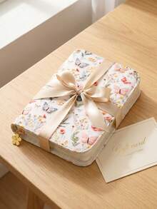Floral Print Jewelry Storage Book 5 Pages, With Zipper, Portable Anti-Tangle, Suitable For Necklaces, Earrings, Rings, Travel And Home Use - Multicolor - View 3