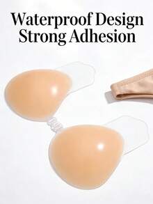 Bra Tanpa Tali Silikon Perekat Wanita dengan Bantalan Push-Up dan Penutup Depan, Cocok untuk Gaun Tanpa Punggung, Atasan Leher V Dalam, Pakaian Pesta, Memberikan Cakupan Payudara Penuh, Dengan Gesper Tambahan untuk Menambah Volume, Dapat Dicuci dengan Tangan - Masker pengangkat tetesan air (tautan) - View 7