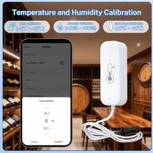 Tuya WiFi 溫度與濕度感測器，附外部探頭，智慧溫度計濕度計，適用智慧家居 APP 遠端控制，相容 Tuya SmartLife、Alexa - 查看 5