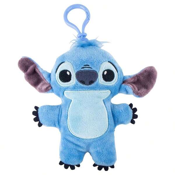 Cerdá Unisex Disney Stitch Backpack Clip - Blue Plush Keychain With Carabiner, Soft And Lightweight, One Size Fits All, Officially Licensed, Ideal For Hanging On School Backpacks, Pencil Cases Or Lunch Bags