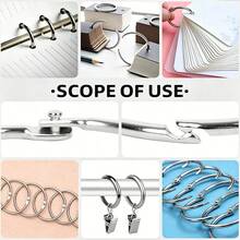 Silver Metal Loose-Leaf Rings, Replaceable Loose-Leaf Ring Accessories, Detachable And Openable Binding Rings, Suitable For Student Notebooks, Scrapbooks, Photo Albums, Index Cards, Office Document Organization And DIY Stationery,Card Holder - Silver - View 4