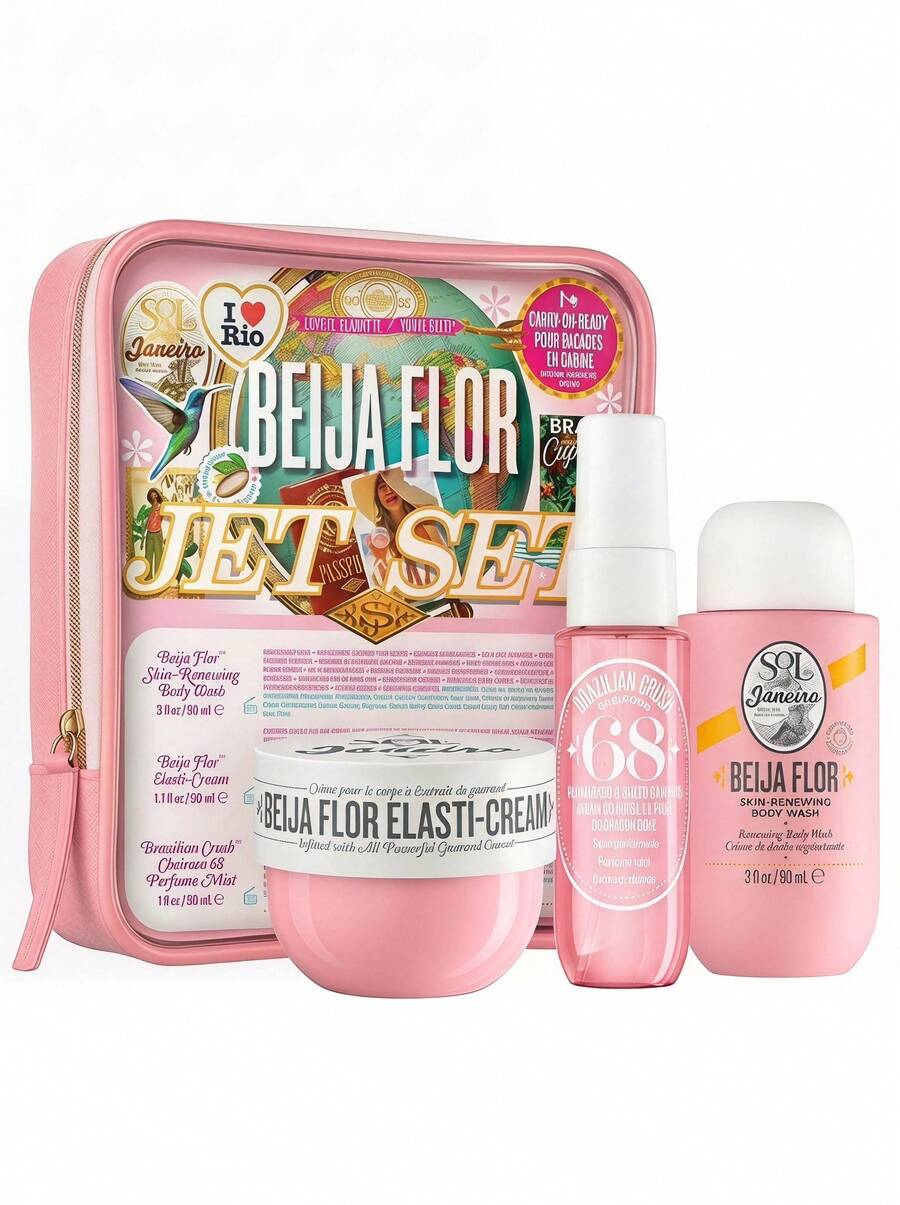 Sol de Janeiro Beija Flor Elasti 3 件套(面霜 50ml+焕肤沐浴露 90ml+Brazilian Crush Cheirosa 68 香氛喷雾 30ml)男女通用护肤套装 1.7oz/50ml+3oz/90ml+1oz/30ml 紧致-弹性 亮白-修复 清洁-保湿 香氛-便携 适合旅行 适合女朋友 妻子 母亲 朋友 男朋友 丈夫 - 彩色 - 查看 1