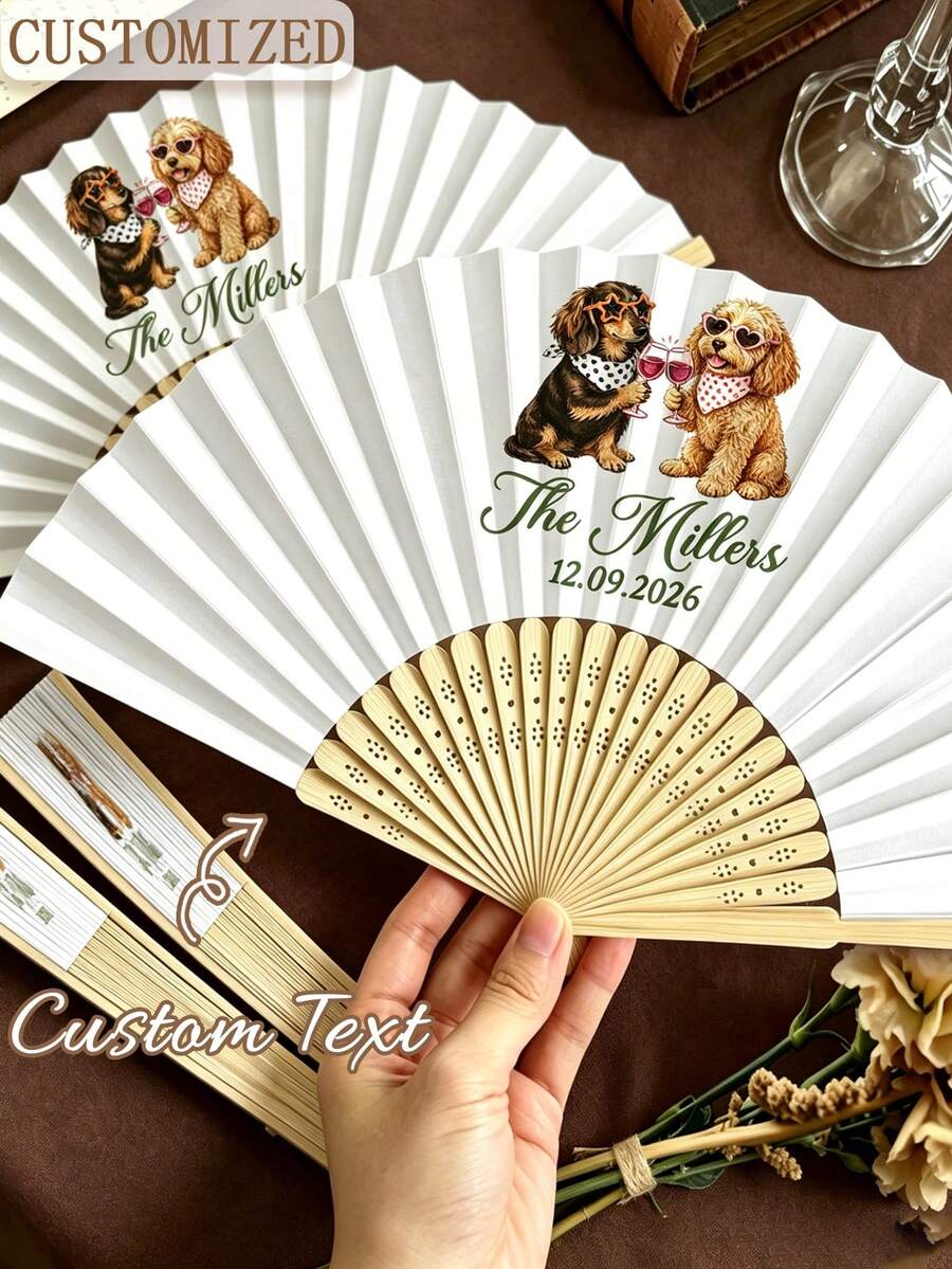 Abanicos personalizados con caras divertidas impresas, abanicos personalizados con caras divertidas impresas, ligeros y portátiles, adecuados para bodas al aire libre, abanicos para fotos.