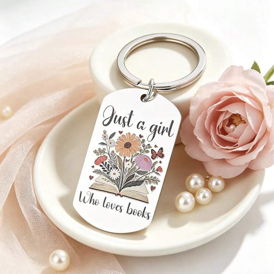 Exclusive Gift For Book Lovers, A Book-Loving Girl Keychain Gift For Bookworms, Thoughtful Birthday And Christmas Gift For Bookworms And Parents - Book Lovers' Gifts - View 1