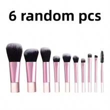 4/6pcs Mini Makeup Brush Set With Zipper Storage Bag, Portable Travel Makeup Brushes, Multi-Color Options, Comb Set, Makeup Brush Set, Full Makeup Set, Makeup Brush Set, Makeup Brush Set, Makeup Gift Set, Gift, Professional Makeup Brushes, Full Makeup Set - Multicolor - View 8